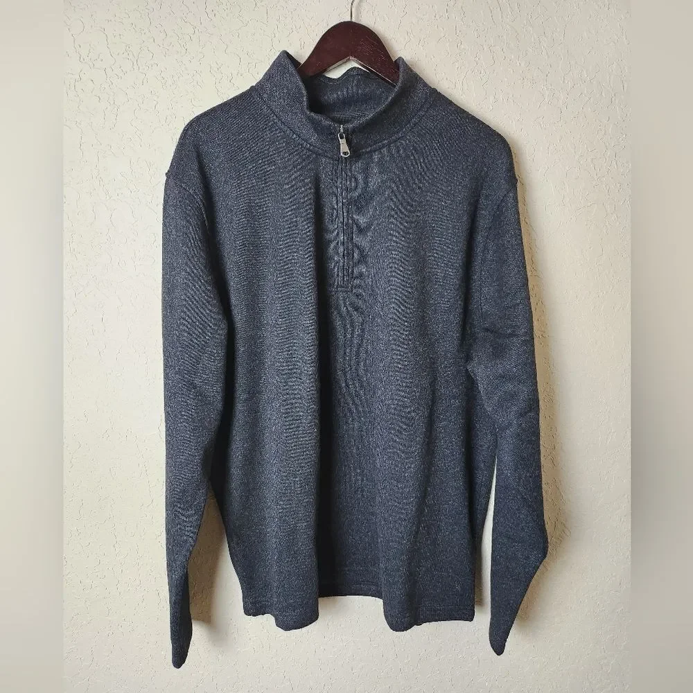 Robert Graham Kenwood Long Sleeve Quarter Zip Sweater Black Size M